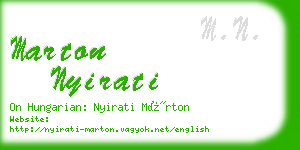 marton nyirati business card